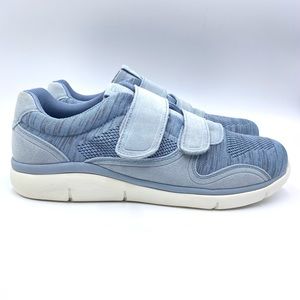 11 WIDE Propet Womens Sally‎ Blue Hook And Loop Comfort Walking Sneakers Shoes